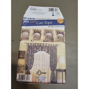 Sewing Pattern Simplicity 5696 Window Treatments Uncut Can Tops curtains